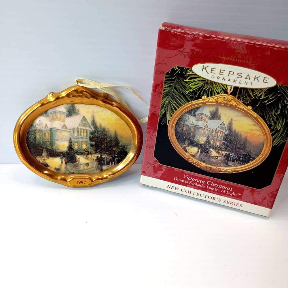 Hallmark Keepsake Ornament 1997 Thomas Kinkade Victorian Christmas 1st Series